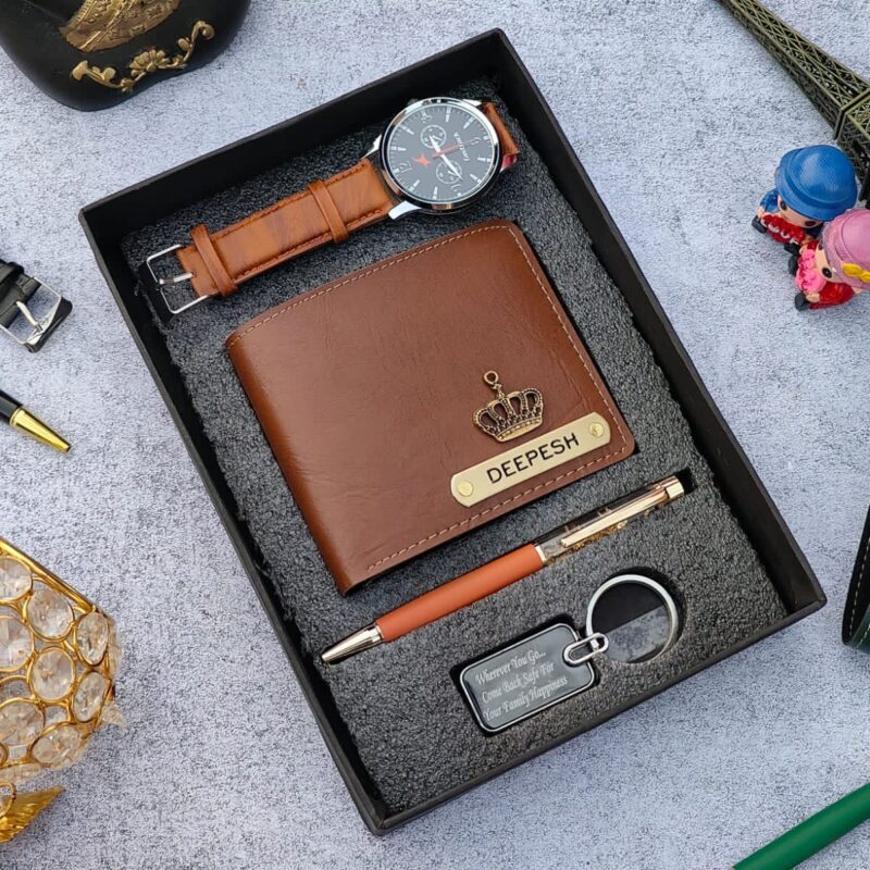 Spain leather wallet mini hamper for men's