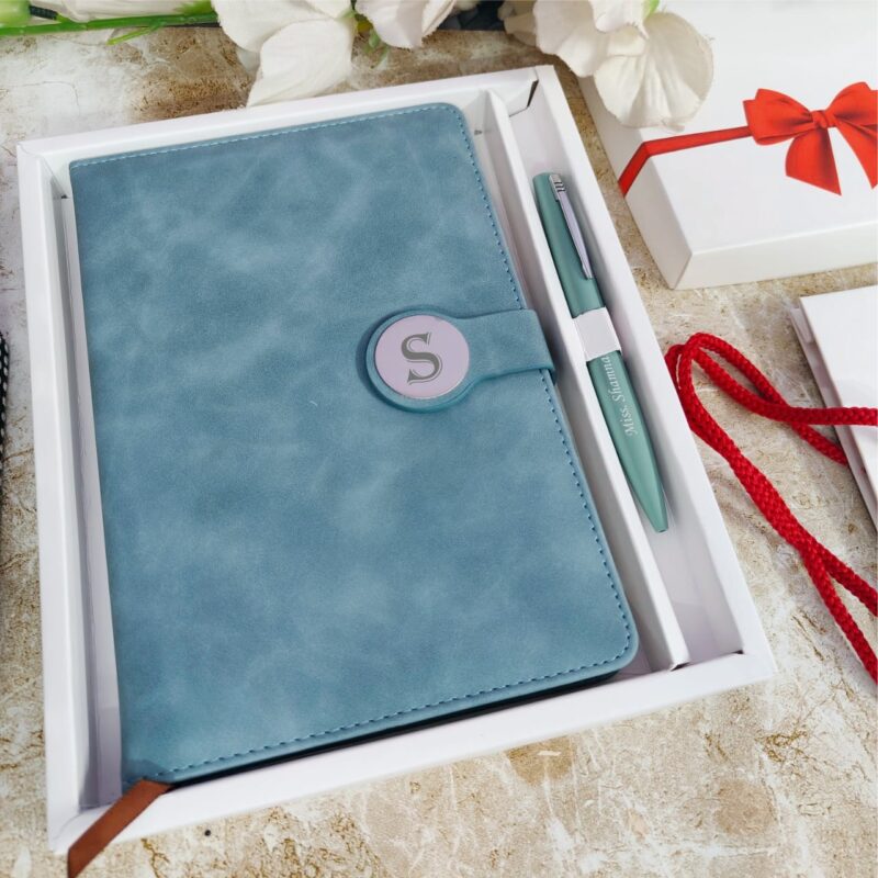 Premium Circle Magnet Lock Diary + Pen combo
