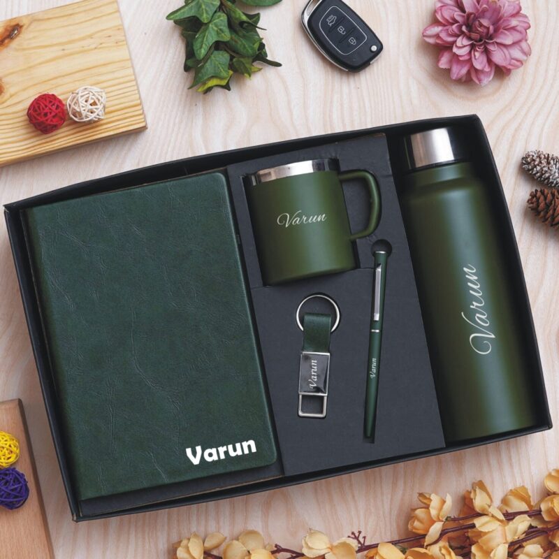 Imported hardbound Diary, Pen, Keychain, steel cup, steel bottle