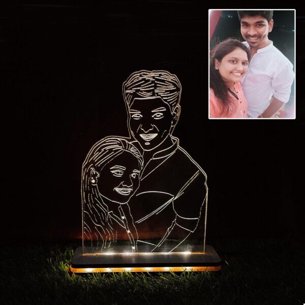 Customized LED Acrylic Sketch Table Top - Anniversary Gifts - Couples Gifts - Image 2