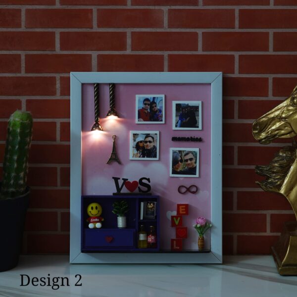 Miniature Table Top Frame (Design 2) - Love Theme with Lights & Customization - Image 3