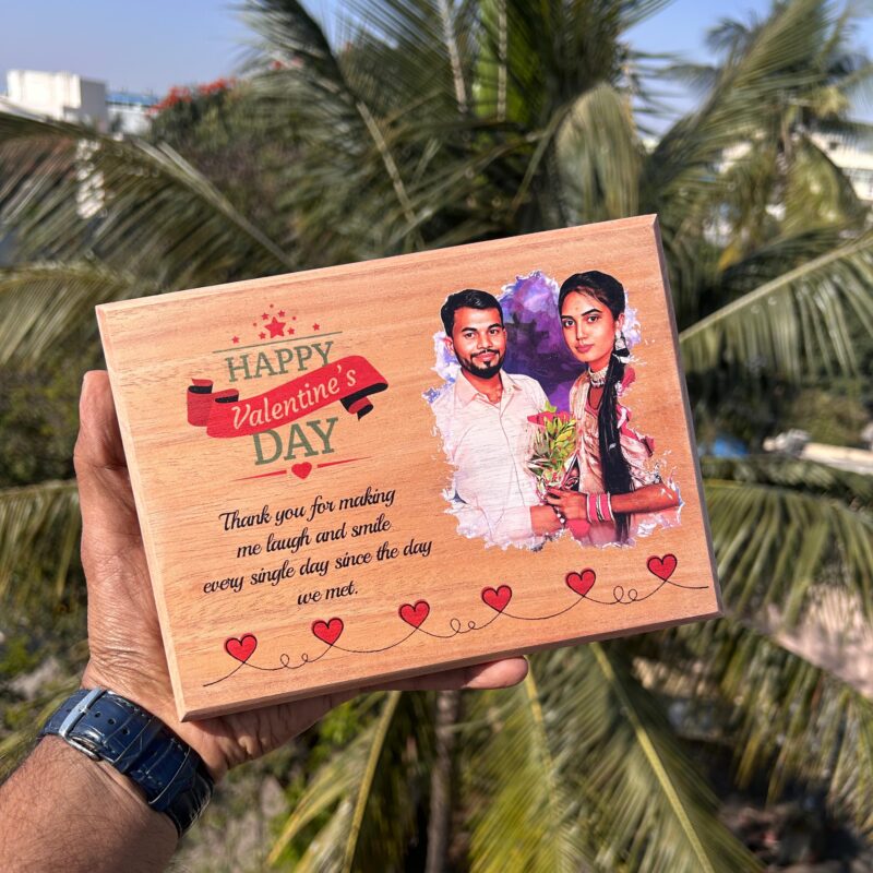 Valentine’s Day Special - Artistic Wooden Frame 1.0 with Custom Image & Message