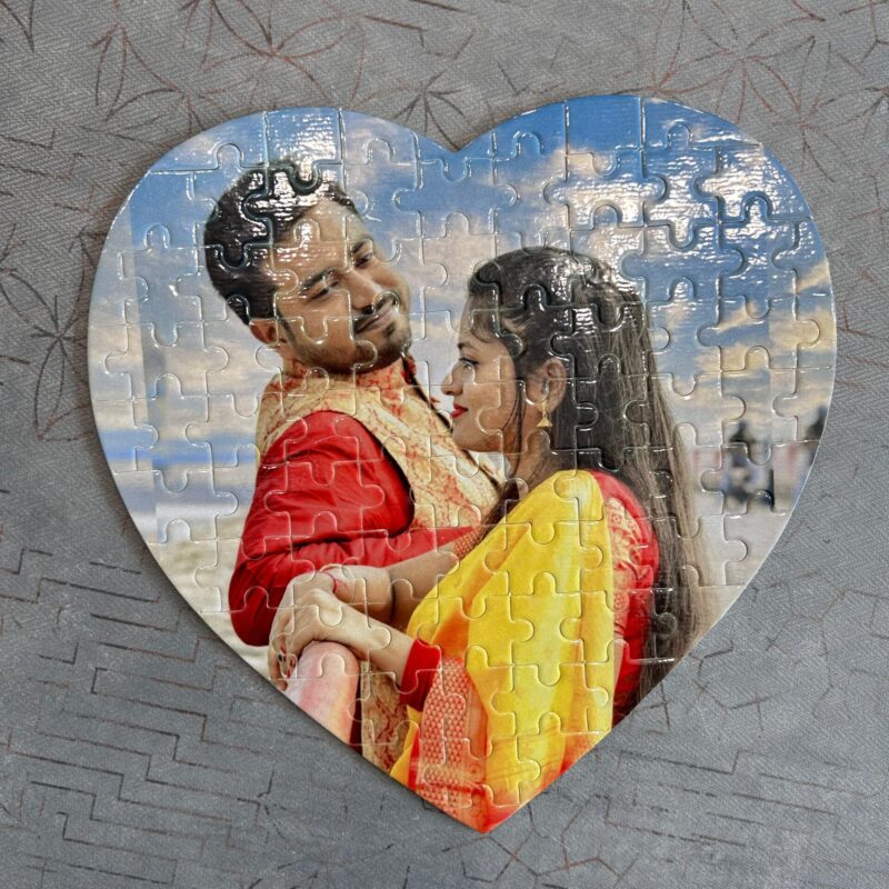 Heart Shape Sublimation Jigsaw Puzzle - Personalized Photo Gift