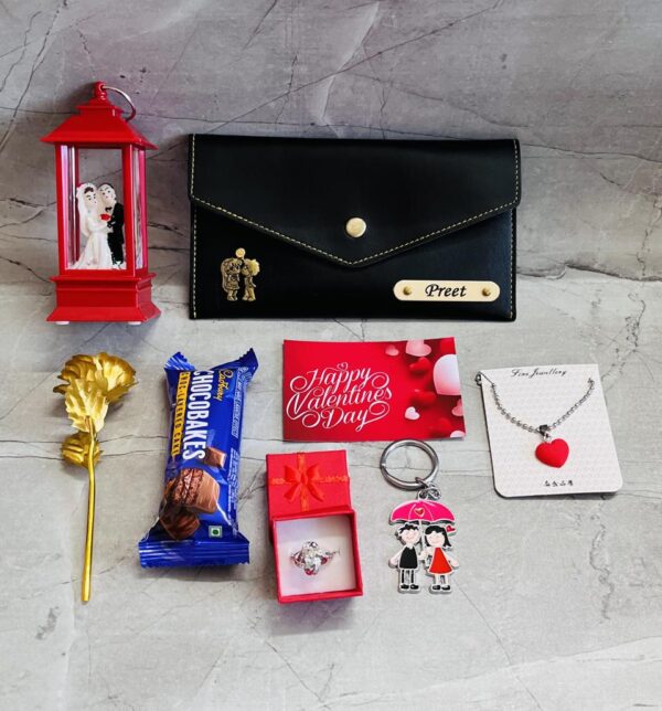 Valentine Gift Hamper for Her - Romantic Personalized Hamper with Charm & Love