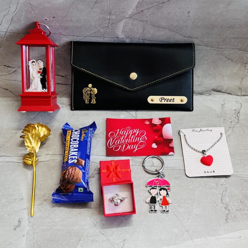 Valentine Gift Hamper for Her - Romantic Personalized Hamper with Charm & Love