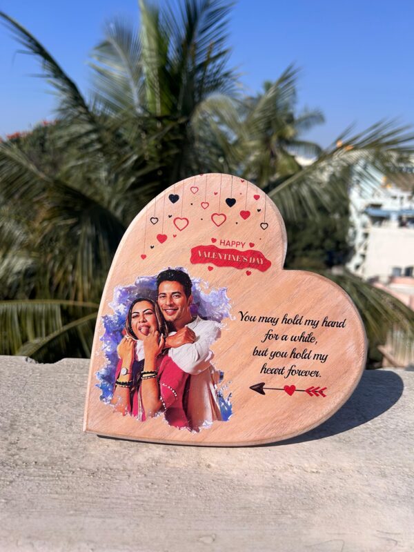 Valentine Special Artistic Wooden Frame 2.0 - Heart Shape Personalized Sketch Frame